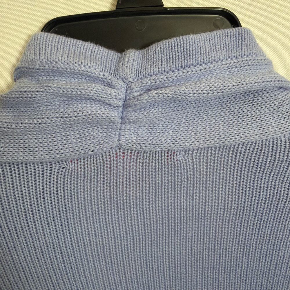 Women's Lilly Pulitzer Open Cardigan Sweater Pointelle Fringe Lavender S Minimal - Picture 4 of 7